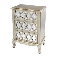 Golden Spray Paint Wood Mirrored Cabinet Set For Bedroom/Living Room