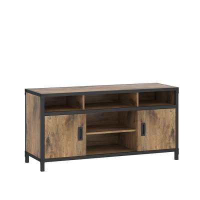 Belleworks Rustic 2 Panel Doors Media Cabinet /TV Stand/Table With Shelves For Living Room/Bedroom