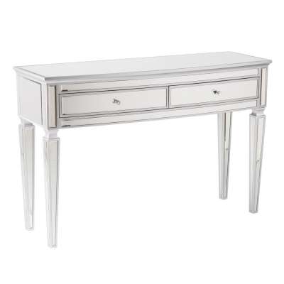 Home Furnishings Silver Mirrored Hall Table/Console Table with Two Drawer For Living Room