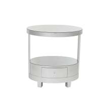 Modern Mirrored Side Table Bedside Nightstand Set For Bedroom