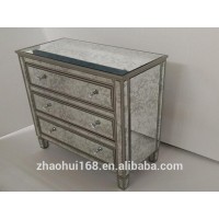 Wholesale mirrored nightstand table with chest drawer/mirrored nightstand bedside table end table